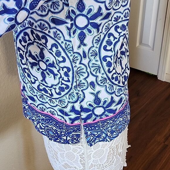 Lilly Pulitzer Boho Hippie Paisley Top Sz XL - Picture 2 of 8